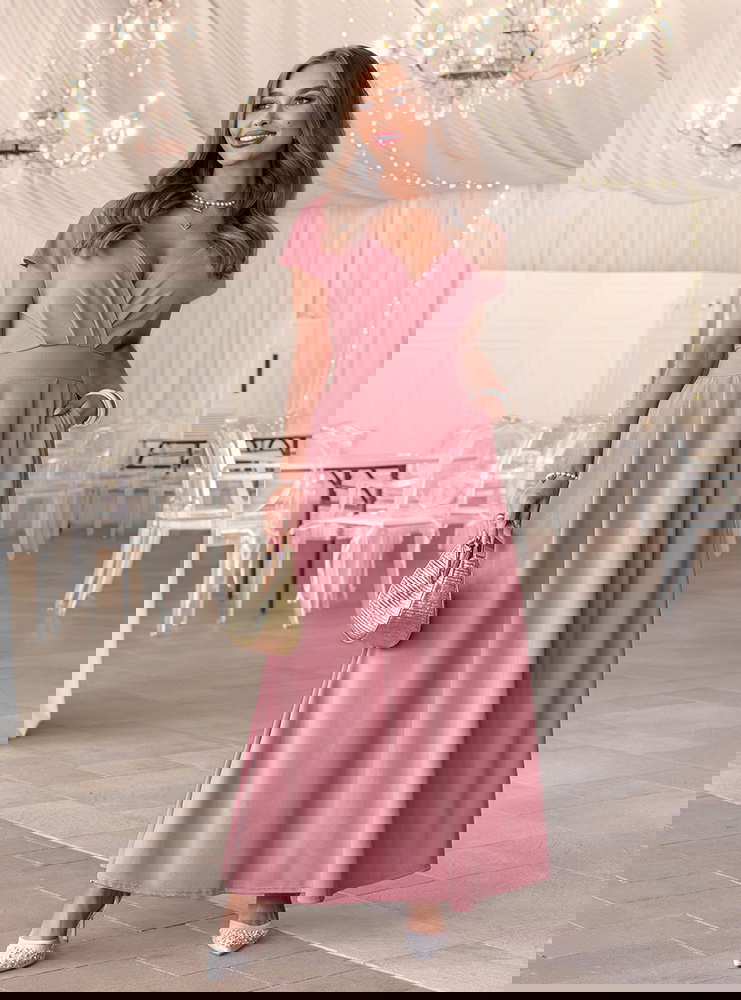 Sukienka maxi z przekładanym dekoltem...