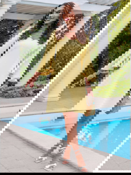 Trapezowa sukienka z...