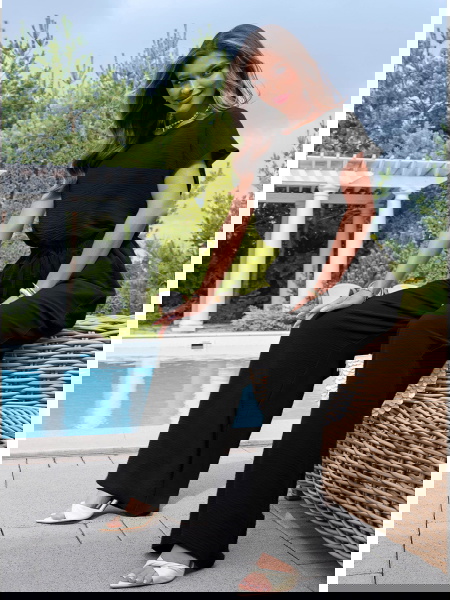 Czarny komplet bluzka z... 2