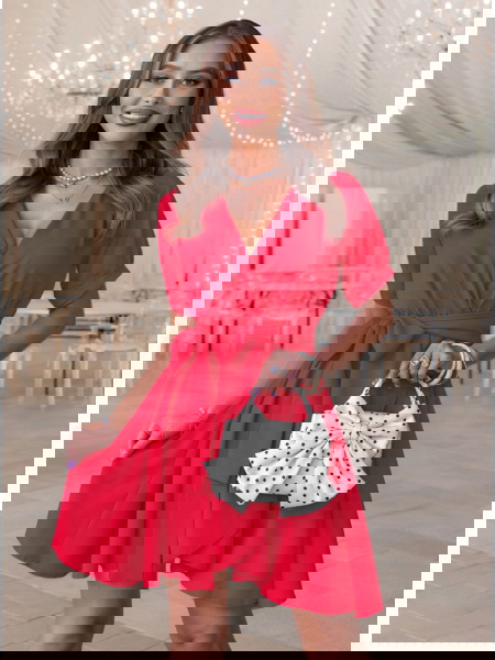 Malinowa sukienka mini...