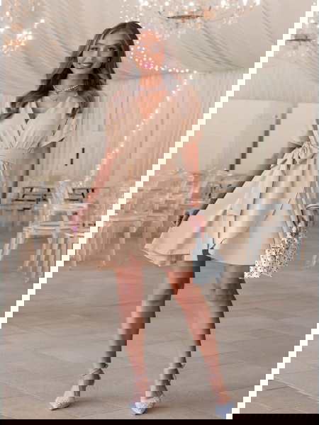 Beżowa sukienka mini... 2