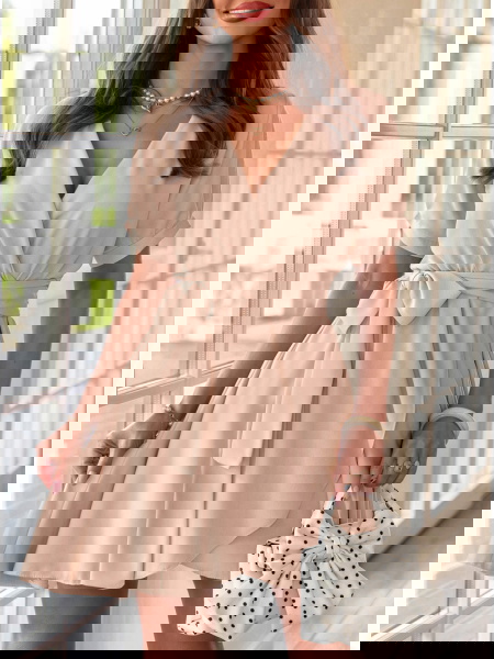 Beżowa sukienka mini...