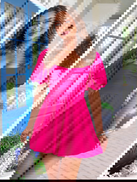 Sukienka mini z bufiastymi... 2