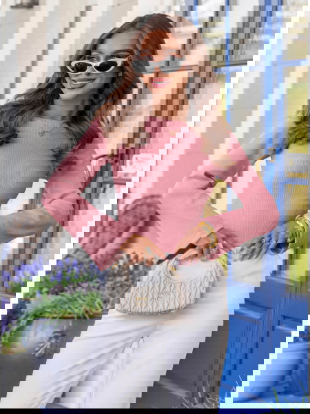 Prążkowana bluzka z...