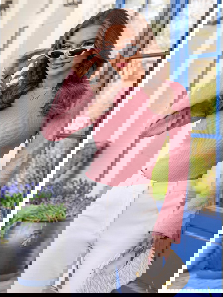 Prążkowana bluzka z... 2