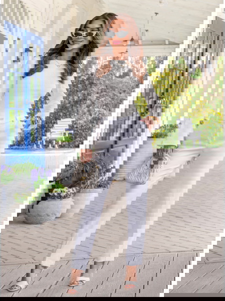 Prążkowana bluzka z...