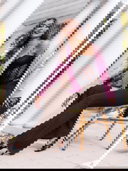 Czekoladowe spodnie z...