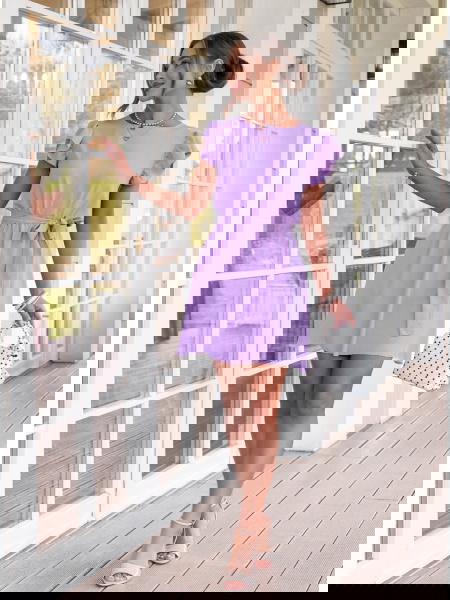 Liliowa sukienka z... 2