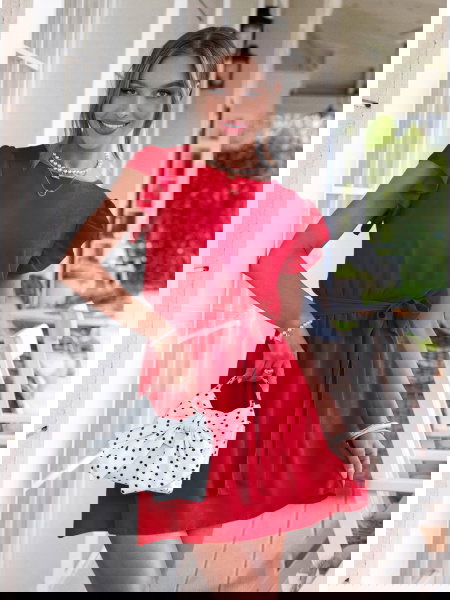 Malinowa sukienka z... 2