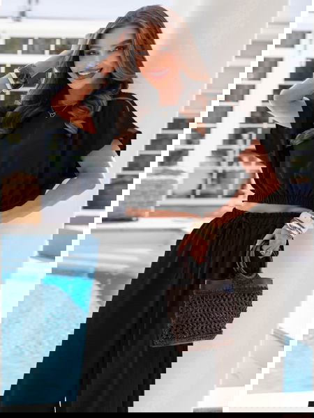 Czarny komplet bluzka i...