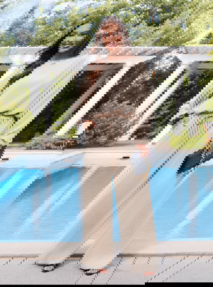 Beżowy komplet bluzka i spodnie Madelka