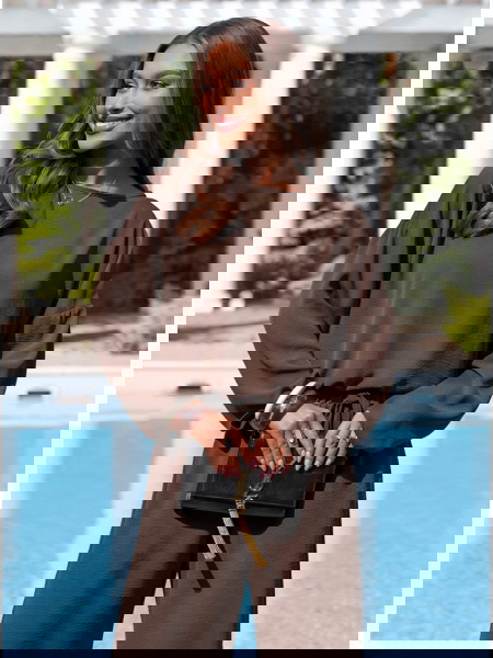 Czekoladowy komplet bluzka...