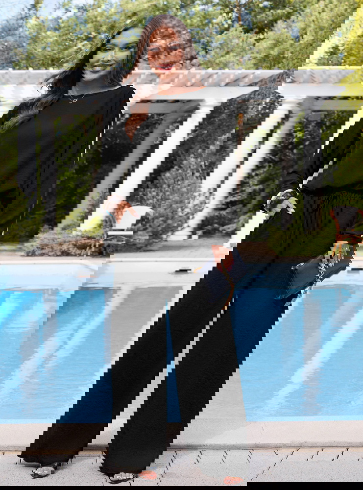 Czarny komplet bluzka i spodnie Madelka