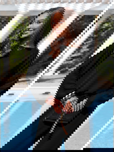 Czarny komplet bluzka i... 2