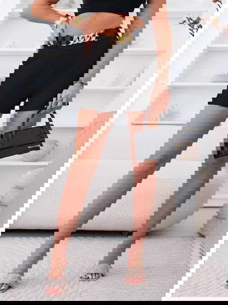 Czarne spodenki z ozdobnym... 2