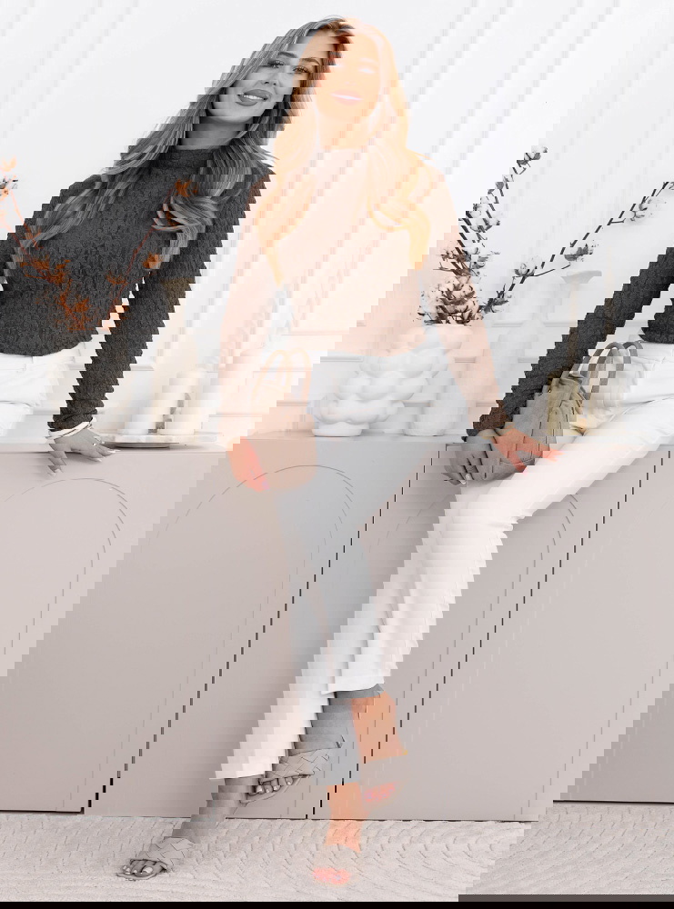 Czekoladowa koronkowa bluzka Feteli