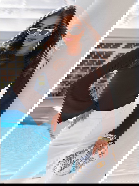 Czekoladowa bluzka z...