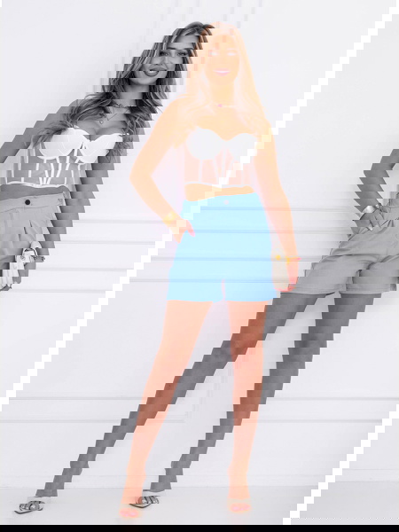 Błękitne szorty z wysokim... 2