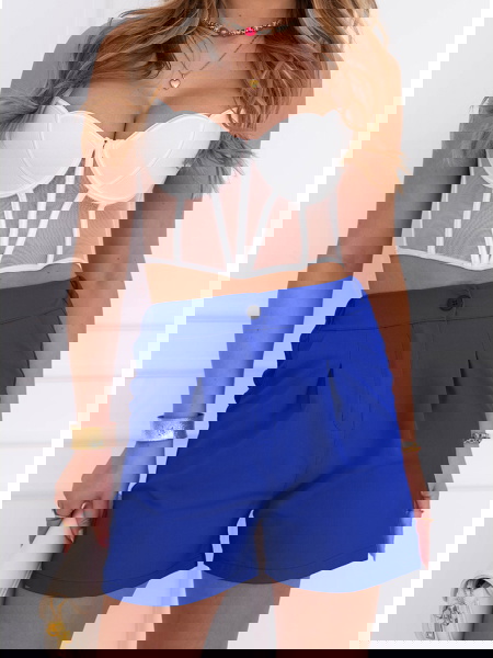 Chabrowe szorty z wysokim...