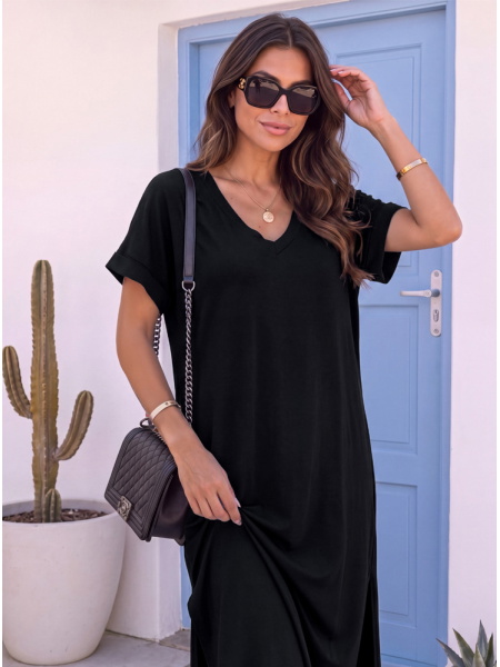 Czarna sukienka oversize na... 2