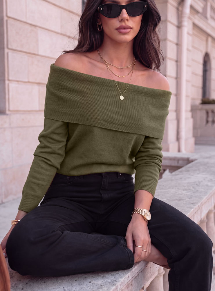 Sweter z odkrytymi ramionami Lefilla...