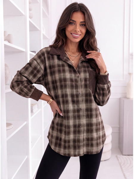 Czekoladowa koszula w...