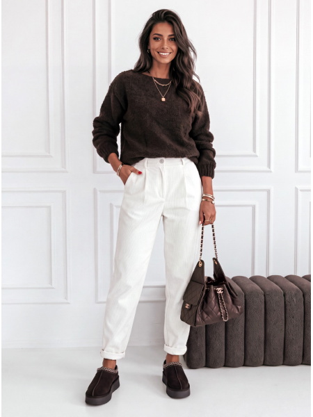 Czekoladowy sweter boucle... 2