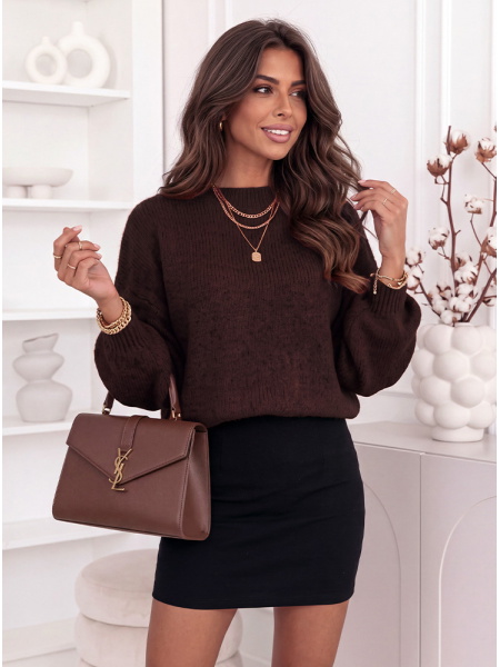 Czekoladowy sweter oversize... 2
