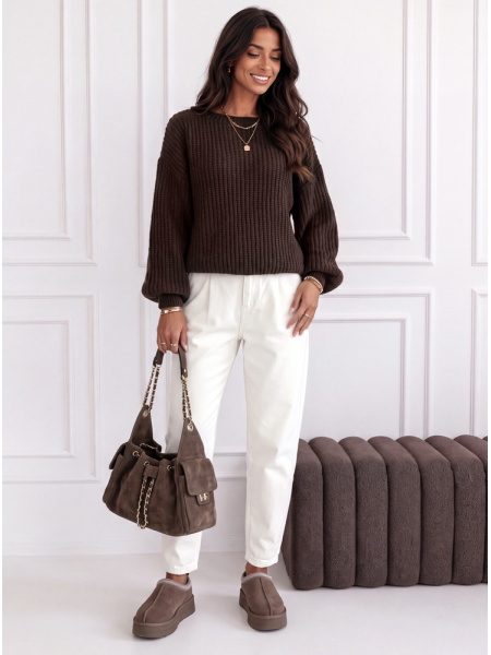 Czekoladowy sweter oversize... 2