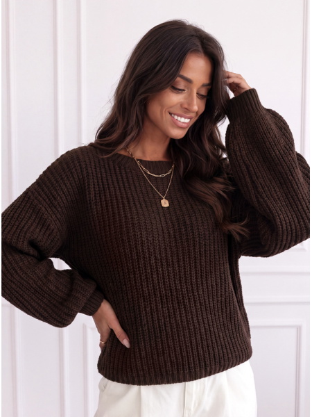 Czekoladowy sweter oversize...