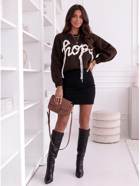 Czekoladowy sweter z... 2