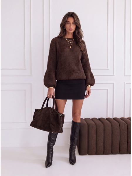 Czekoladowy sweter z... 2