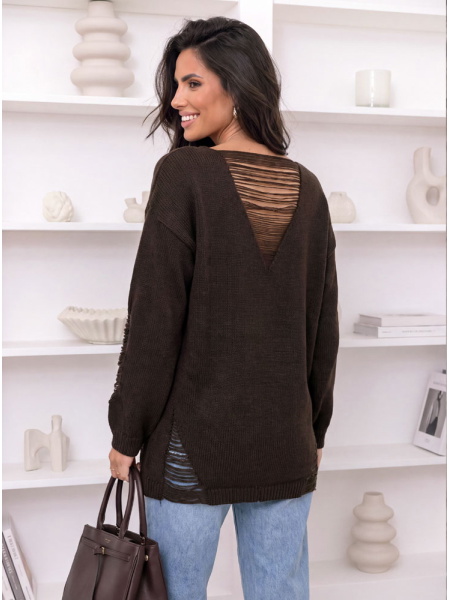 Czekoladowy sweter z... 2