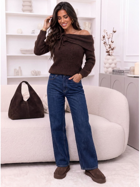 Czekoladowy sweter z... 2