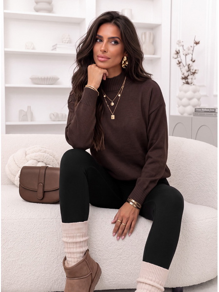 Czekoladowy sweter z... 2