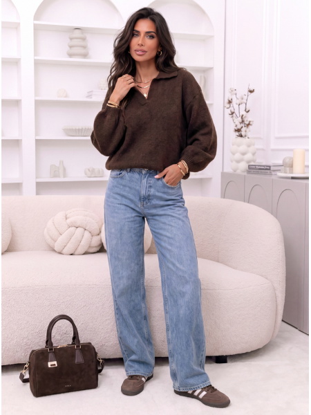Czekoladowy sweter z... 2