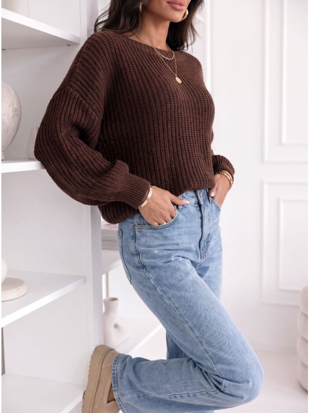 Czekoladowy sweter z... 2