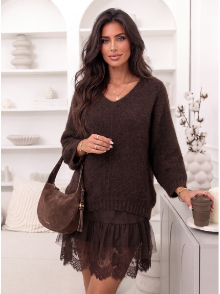Czekoladowy komplet sweter... 2