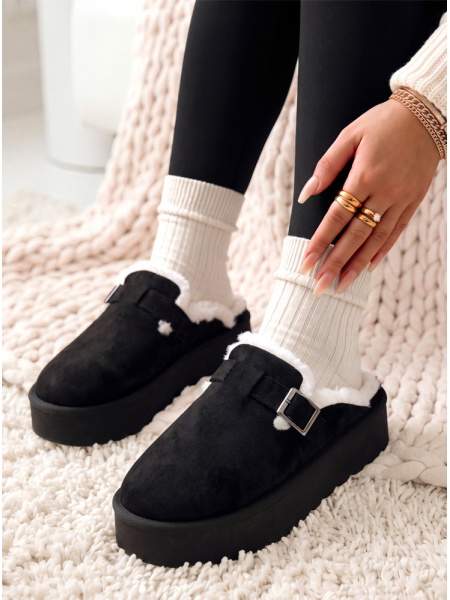Czarne zamszowe buty typu... 2